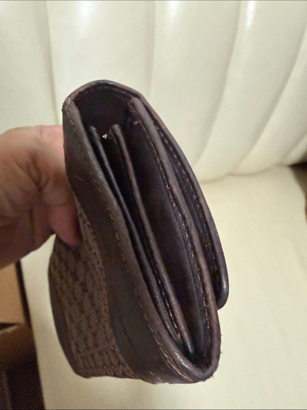 Celine Brown Monogram Continental Clutch Wallet with Black Trim - Picture 6 of 16